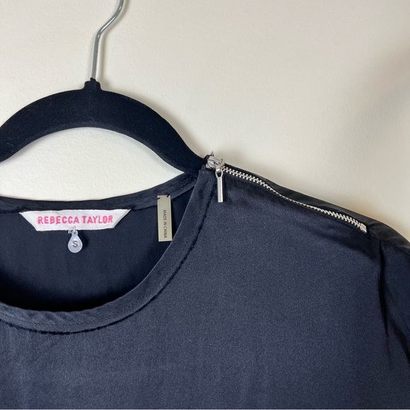 Rebecca Taylor Black Silk and Modal Blouse - Small - Picture 4 of 8